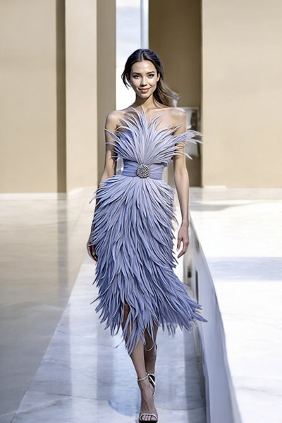 Miso Feathered  Dress