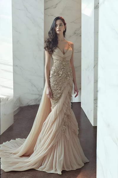 Spiral Embellished Gown