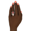 Art Deco Chevron Statement Ring Padparadscha Sapphire