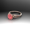 Lotus Flower Engagement Ring with Padparadscha Sapphire Custom