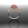 Lotus Flower Engagement Ring with Padparadscha Sapphire Floral
