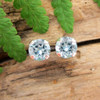 Aquamarine gemstone stud earrings 