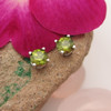 14k gold stud earrings with Arizona peridot