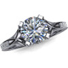 Dramatic architectural 1 carat diamond engagement ring accented