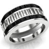 White Collar, Black Tie Ring | Custom Men's Wedding Band