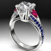 True Blue | Round 2ct Moissanite Engagement Ring | Sapphire & Ruby