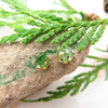 14k Gold Stud Earrings with Raw Demantoid Garnet Crystals