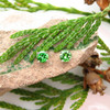 14k white gold stud earrings with Tsavorite garnets