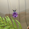 Amethyst Butterfly Necklace Pendant in Black Sterling Silver