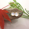 14k Gold Stud Earrings with Rainbow Moonstone