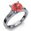 Minimalist Platinum Engagement Ring Padparadscha Sapphire 