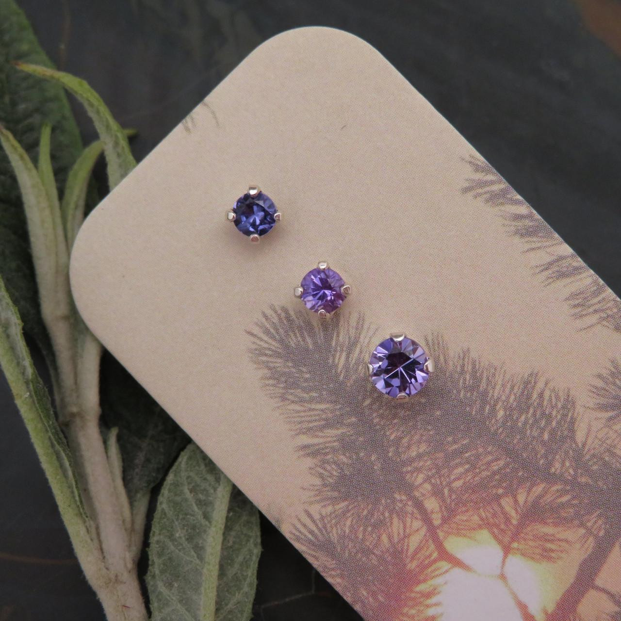 Purple Sapphire Curated Ear Stack Earring Set for Multiple