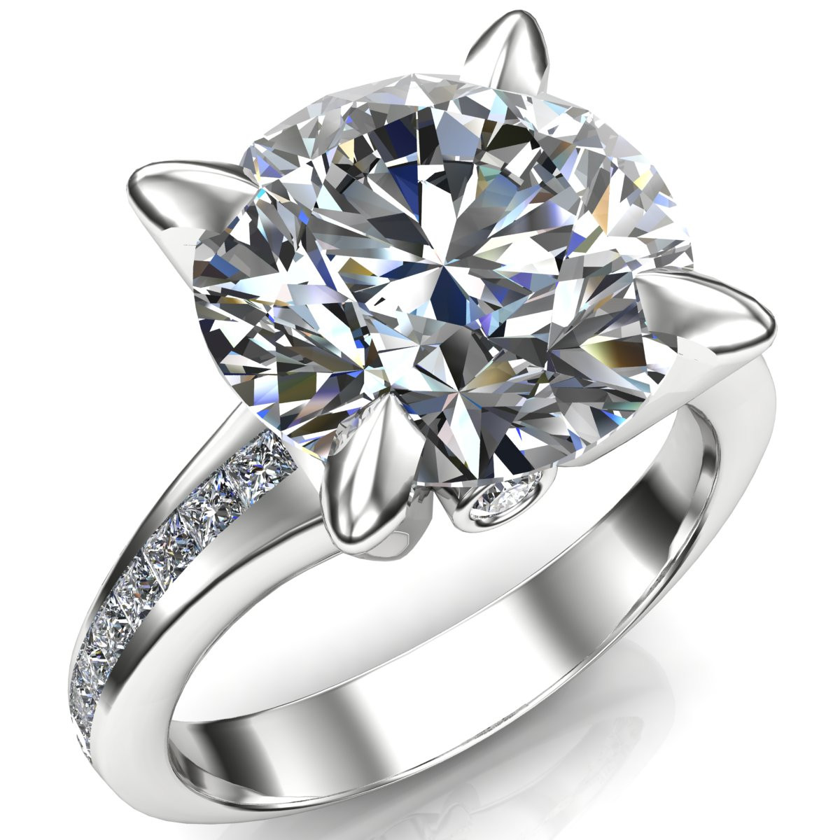 Carat Diamond Engagement Ring, Round with Claw Prongs