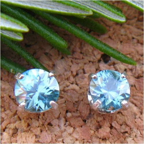 Blue Zircon Stud Earrings