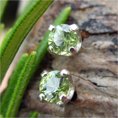 Demantoid Garnet Stud Earrings