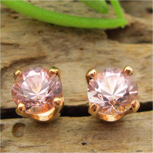 Pink Tourmaline Stud Earrings, Small 4mm Lot 3, Limited Edition