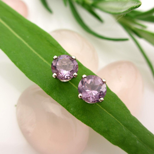 Amethyst stud earrings 