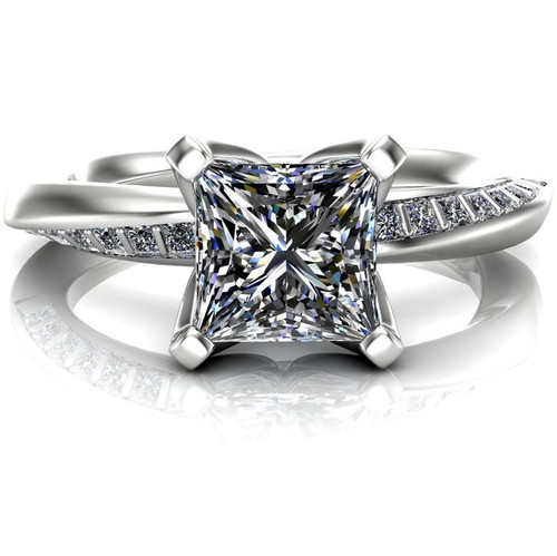 Mobius Twist & Sparkle Engagement Ring | Princess 1ct Diamond