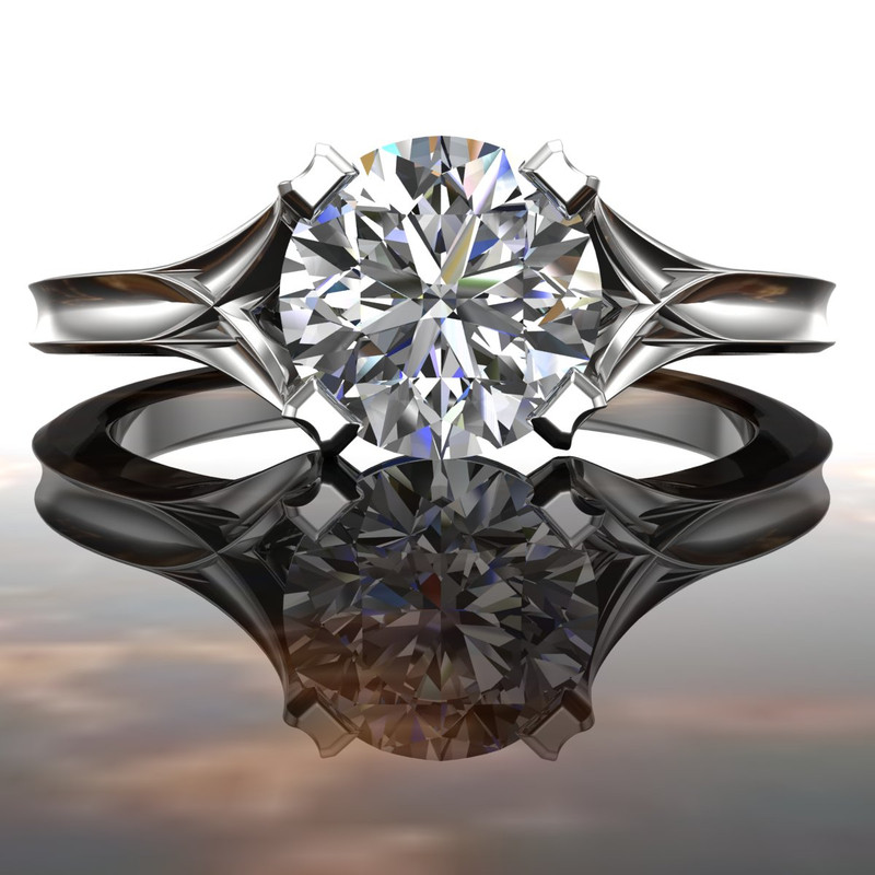 Lab Created Diamond Engagement Ring Solitaire 1 carat