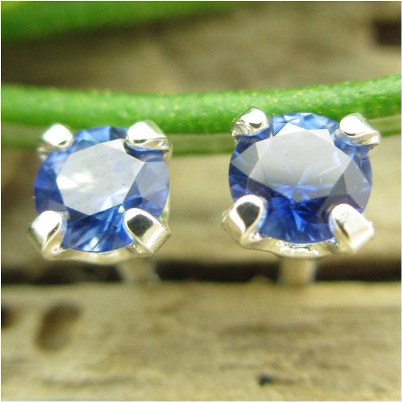Blue Sapphire Stud Earrings | Natural
