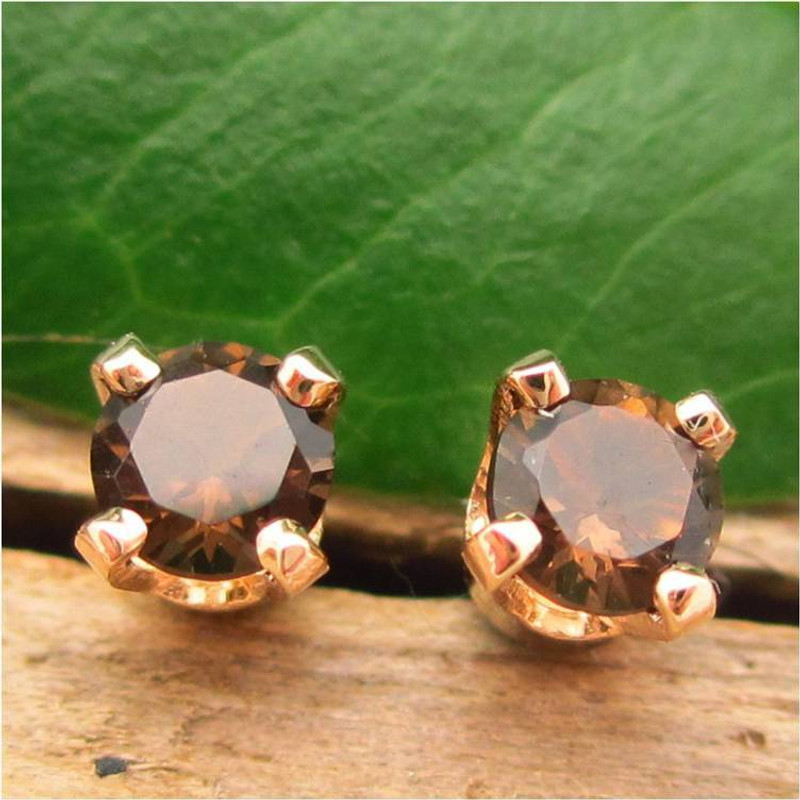 Smoky Quartz Stud Earrings