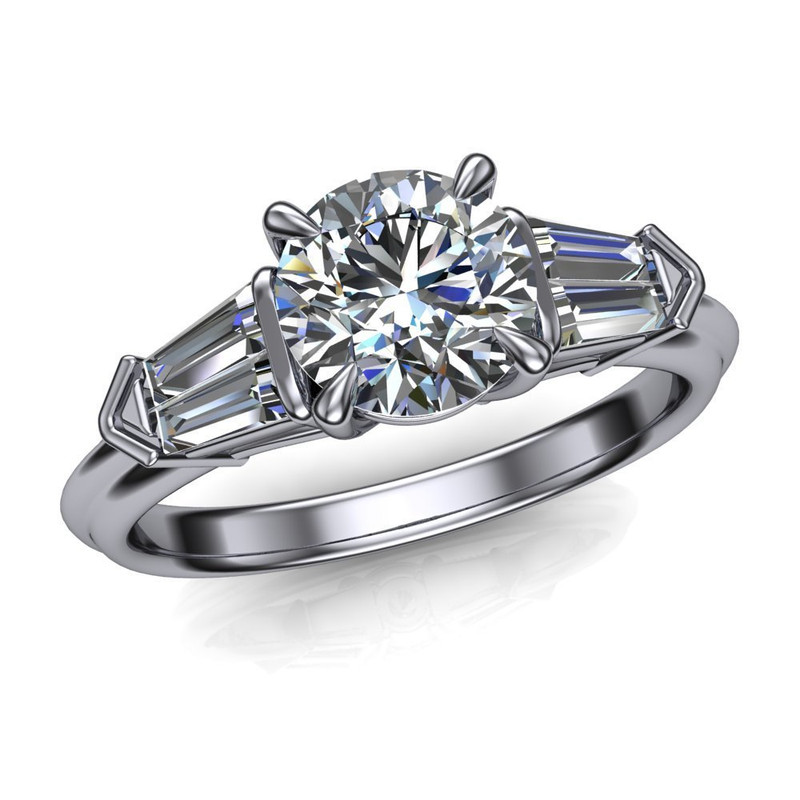 Pointed Rock Engagement Ring | Round .80 Carat Diamond