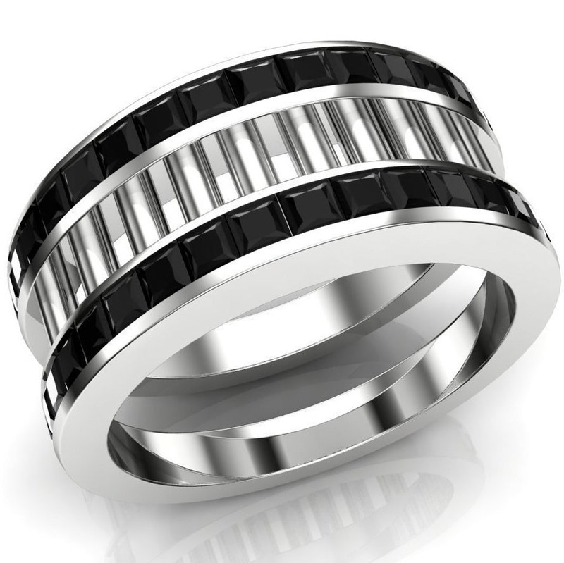 White Collar, Black Tie Ring | Custom Men's Wedding Band