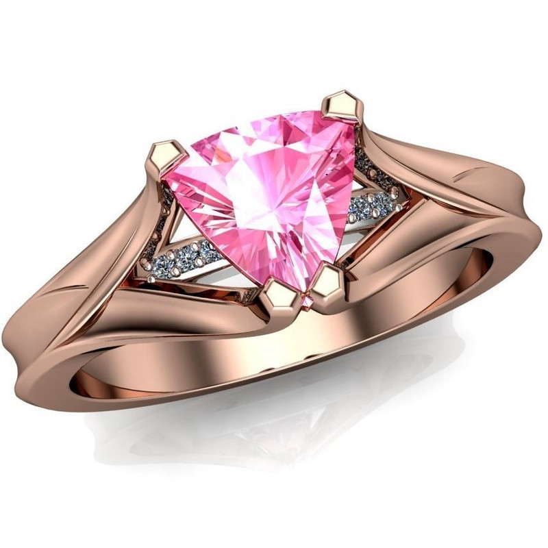 Gemstone Engagement Ring | Trillion 1ct Pink Sapphire