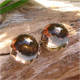Smoky Quartz Cabochon Stud Earrings in Sterling Silver | Chocolate Brown | Natural Smoky Quartz Cabochon Stud Earrings in Sterling Silver | Chocolate Brown | Natural