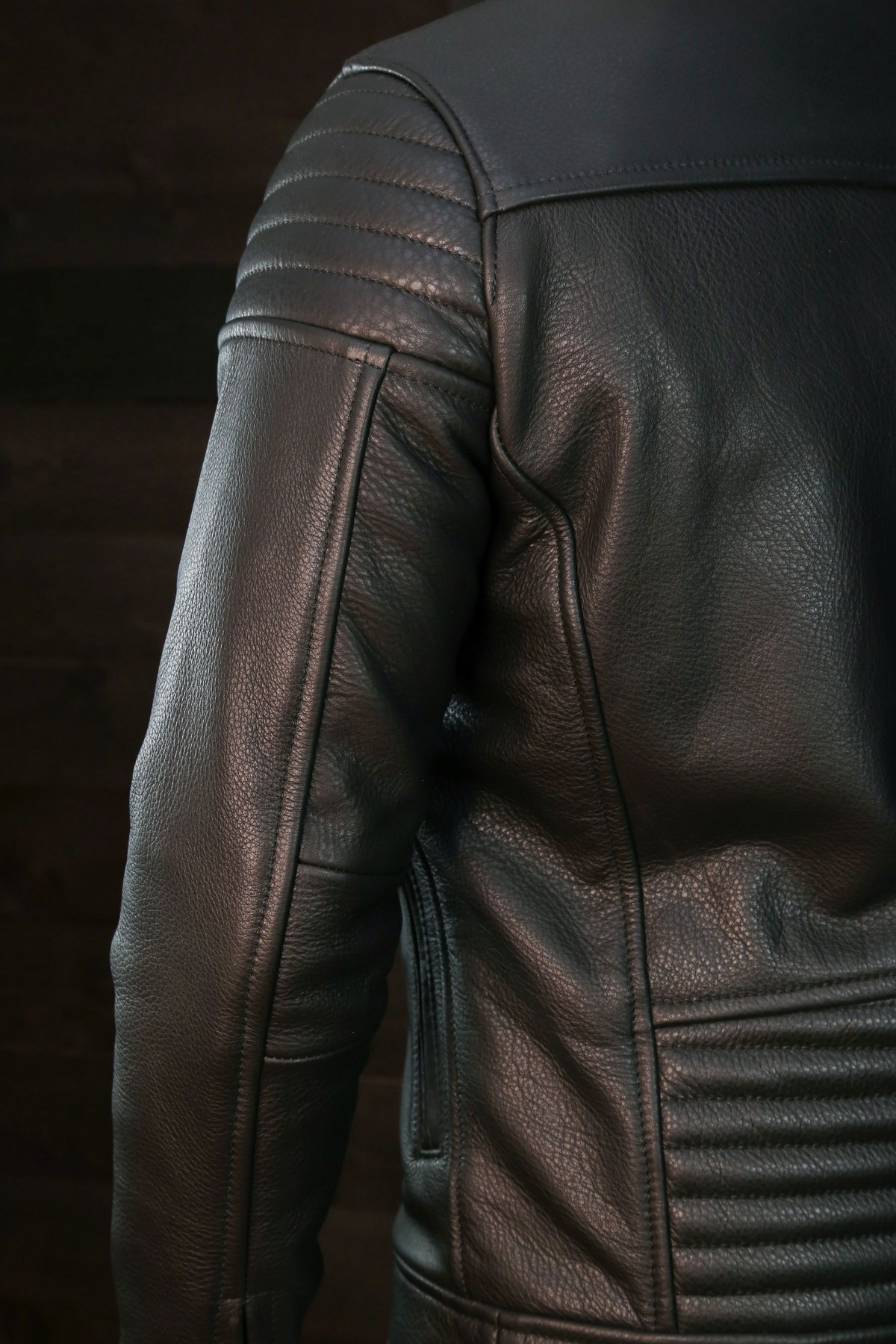 Men's Noah Black Leather Biker Jacket