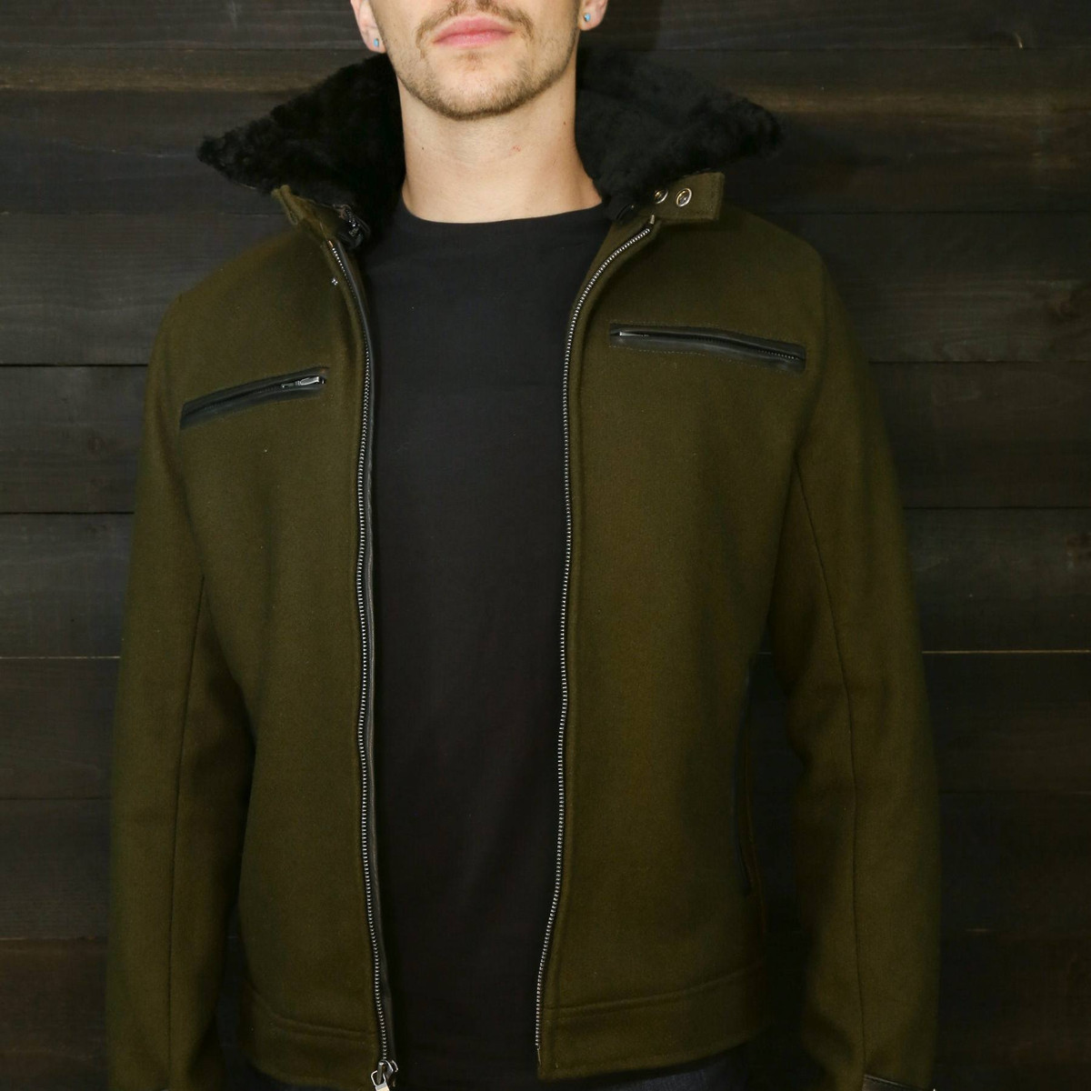 Black Shearling Collar - VKTRE Moto Co.