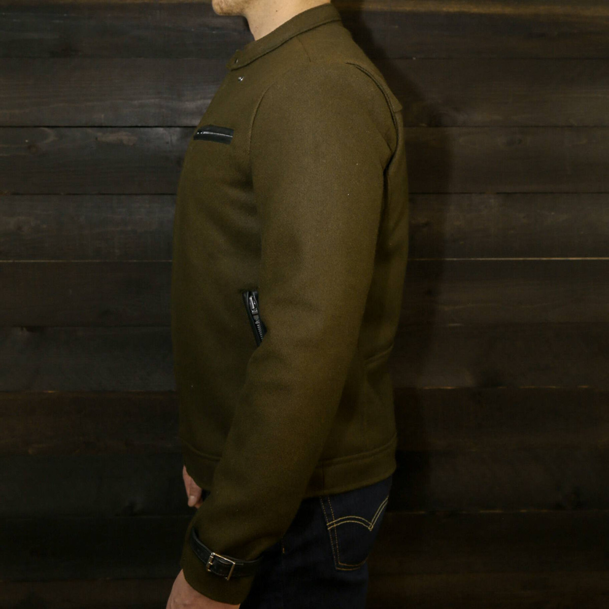 The Pilot Racer Jacket in Forest Wool - VKTRE Moto Co.