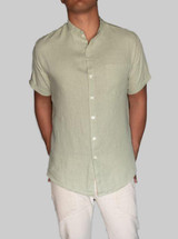 Linen Button Up Mint Green