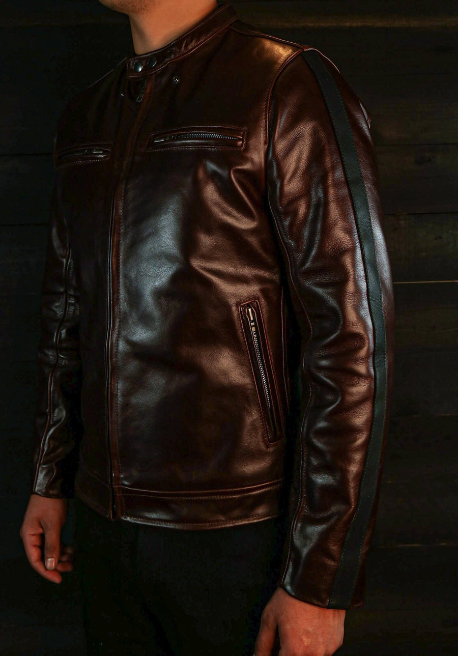 Full grain Italian steerhide motorcycle jacket made in USA by VKTRE Moto Co.