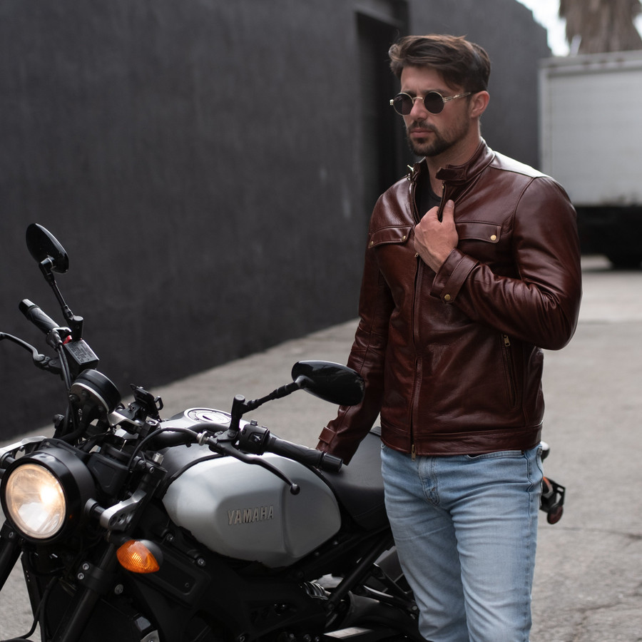 The Heritage Leather motorcycle jacket by VKTRE - made in USA
