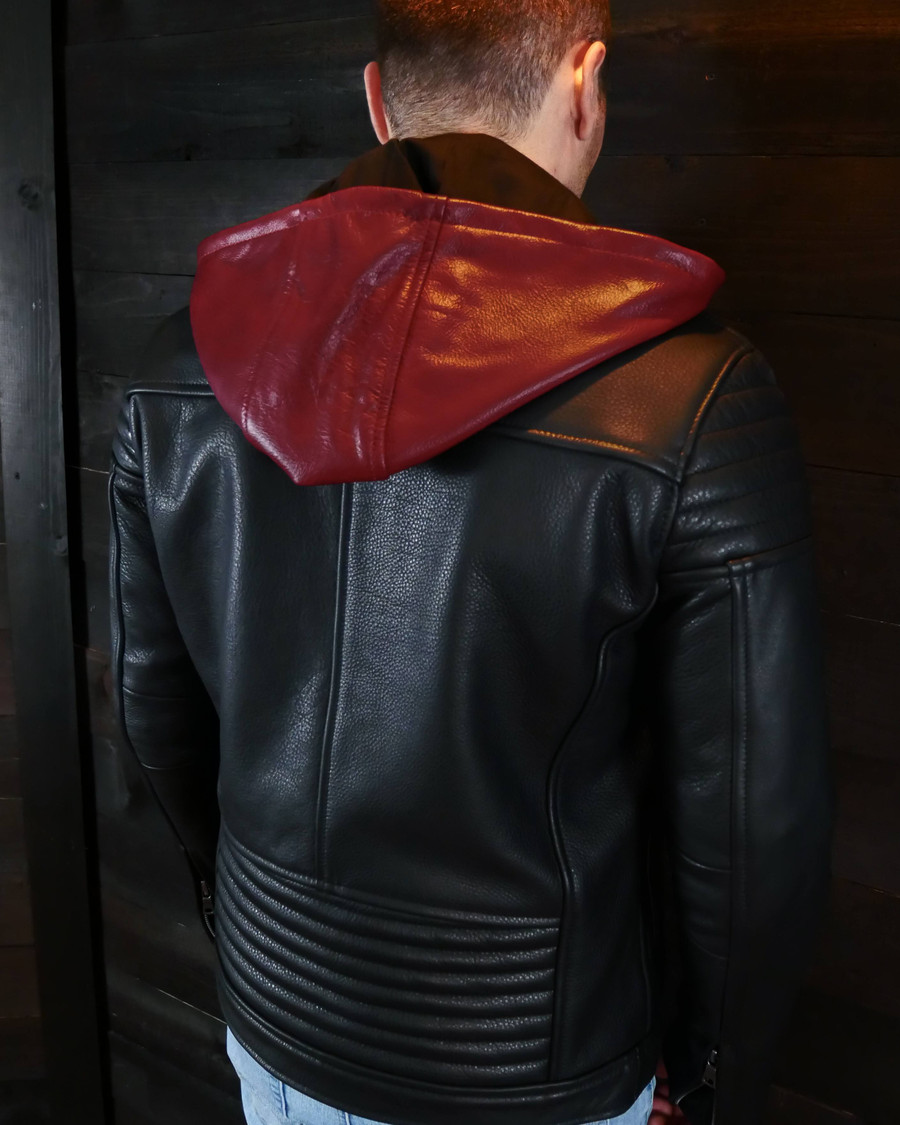 Luxury Black Leather Motorcycle jacket by VKTRE Moto Co.