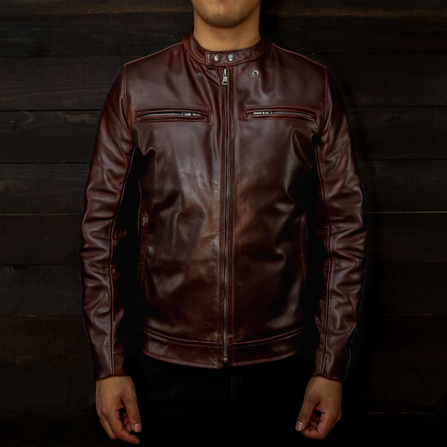 vktre moto co. pilot racer jacket in italian steerhide