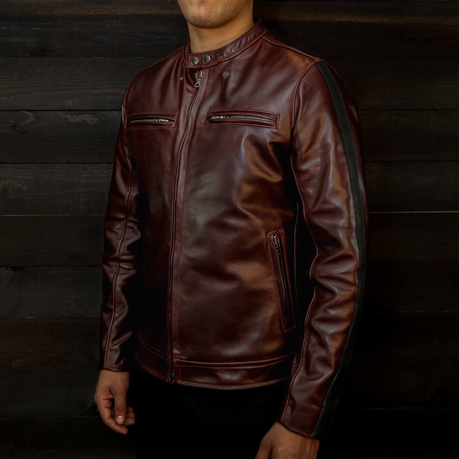 vktre moto co. pilot racer jacket in italian steerhide