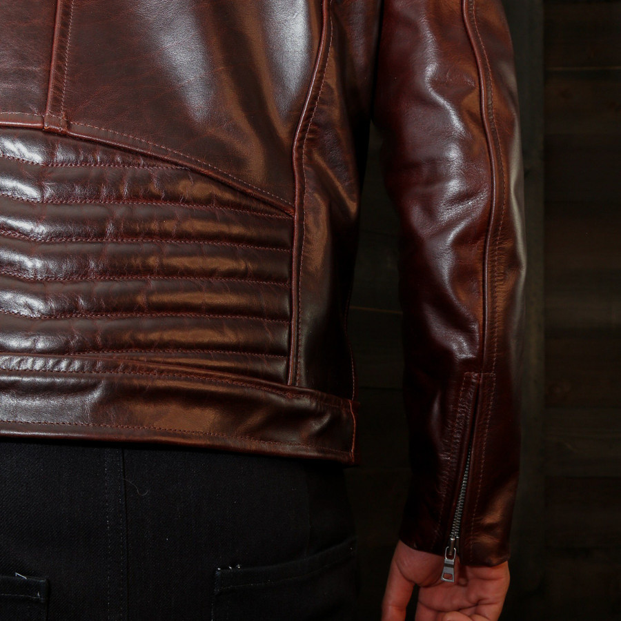 vktre moto co. pilot racer motorcycle jacket in italian steerhide