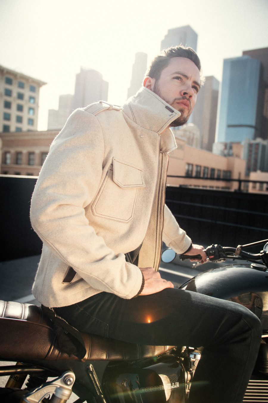 The Wool Bomber moto jacket by vktre moto co.