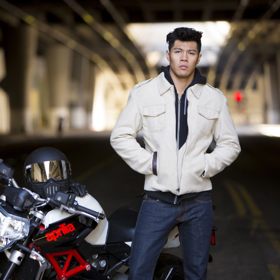 The Wool Bomber moto jacket by vktre moto co.