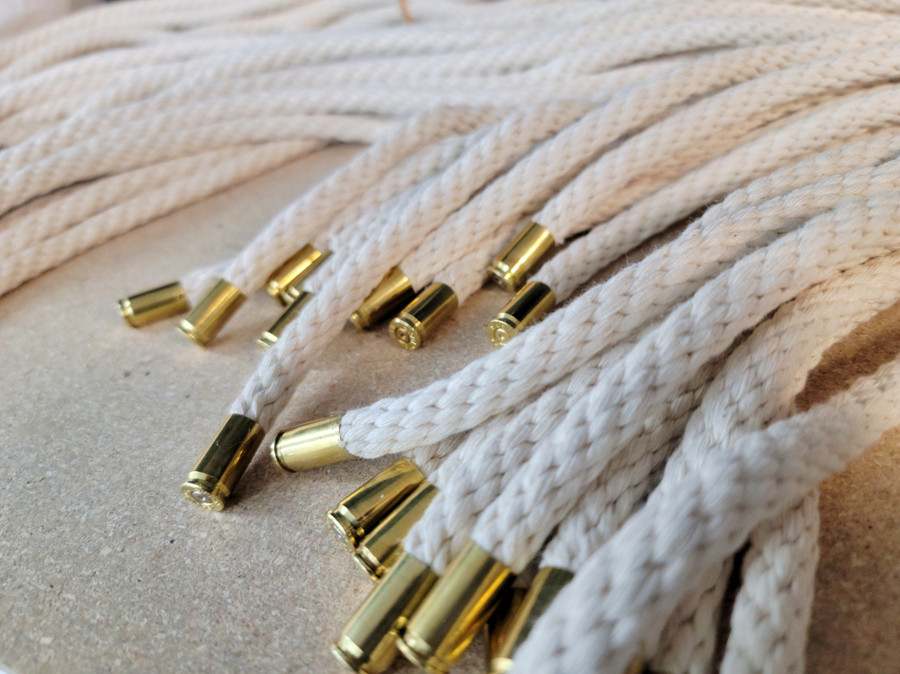 hand made 9mm once-fired casing drawstrings