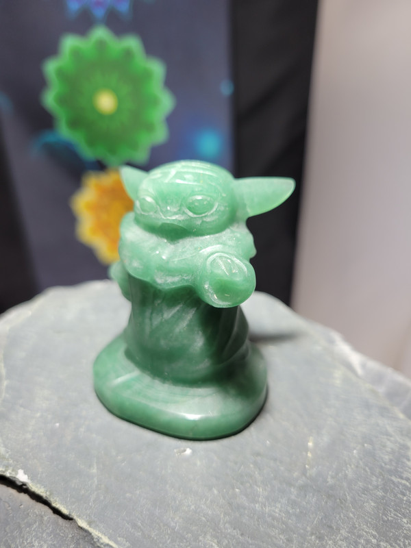 Green Aventurine Yoda Carving