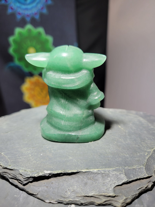 Green Aventurine Yoda Carving