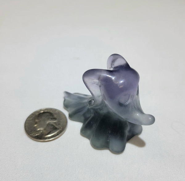 Purple Green Fluorite Zero Dog Carving