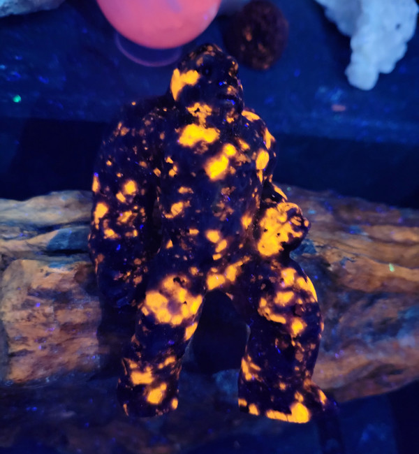Yooperlite Big Foot (Sasquatch) Carving, Fluorescent