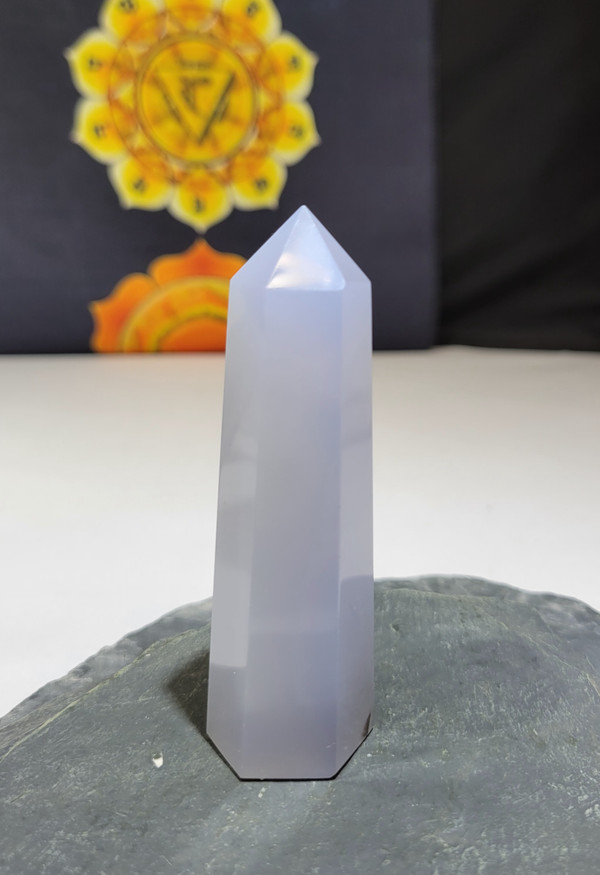 Blue Chalcedony Agate Tower