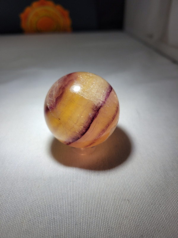 Yellow Purple Fluorite Sphere