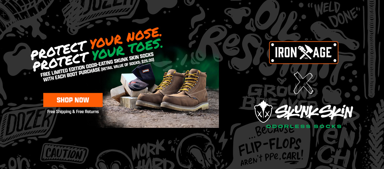 Protect your nose. Protect your toes. Free limited edition odor-eating Skunk Skin socks with each boot purchase (retail value of socks is $25.00). Shop now. Free shipping and free returns.