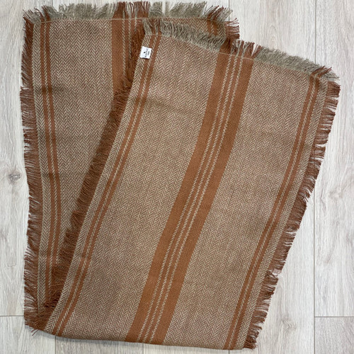 Empire Herringbone Table Runner Natural & Rust